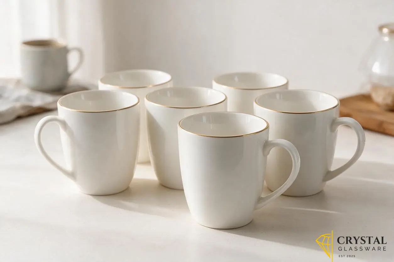 Introducing 6 pcs white cinamic Tea/Coffee Mug delicate gold rim along the top edge: A Comprehensive Review